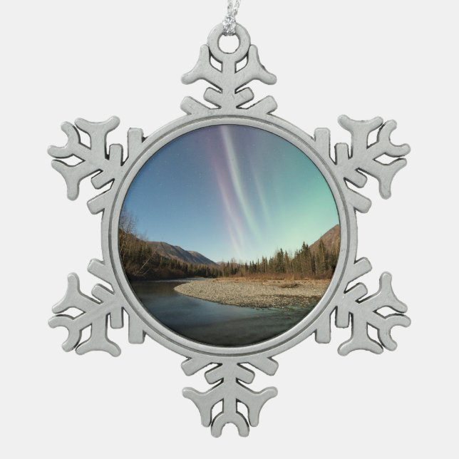 Spires Aurora Schneeflocken Zinn-Ornament (Vorderseite)