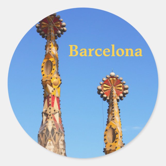 Spires of Sagrada Familia Runder Aufkleber (Vorderseite)