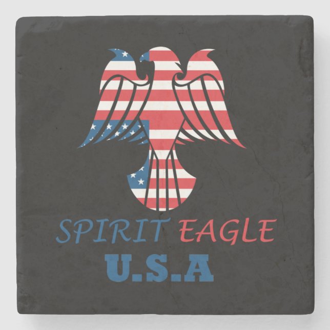 Spirit Adler USA Flagge Steinuntersetzer (Vorderseite)