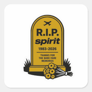 Spirit Airlines 1983-2026 Quadratischer Aufkleber
