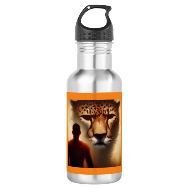 Spirit Animal Cheetah 2 Edelstahlflasche (Vorderseite)