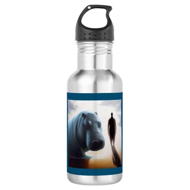 Spirit Animal Hippopotamus 3 Edelstahlflasche (Vorderseite)