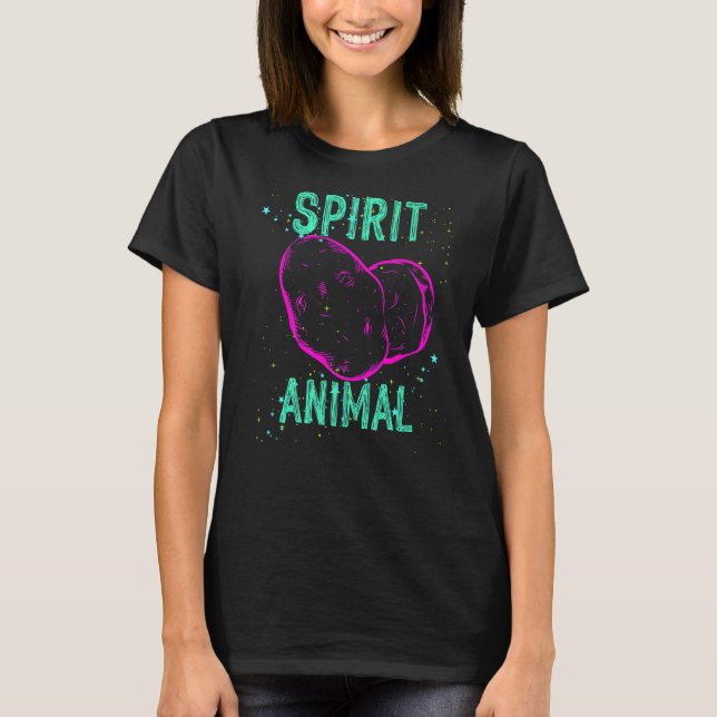 Spirit Animal Potato Lover Pink Funny Comfort Nied T-Shirt (Vorderseite)