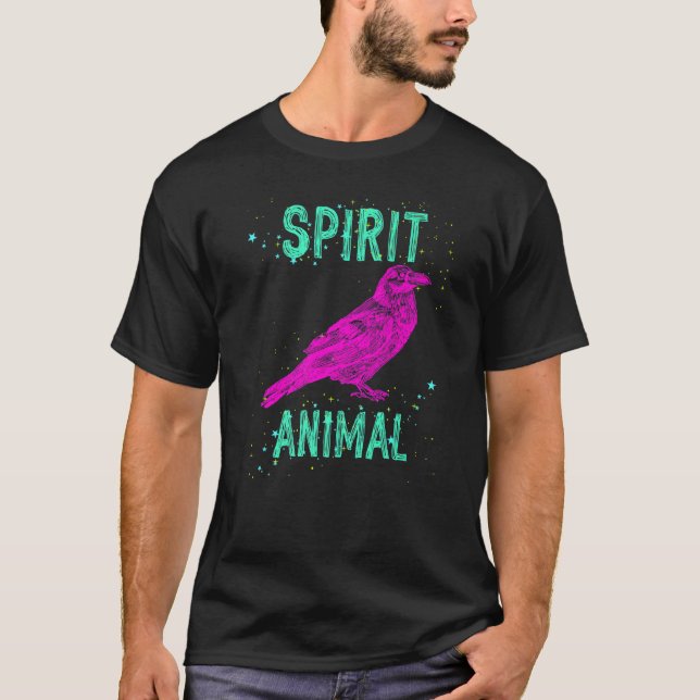 Spirit Animal Raven Lover Pink Animals Comfort Cut T-Shirt (Vorderseite)
