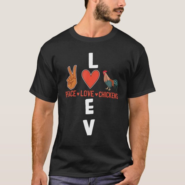 Spirit Animal Rooster Peace Bauer Life C T-Shirt (Vorderseite)