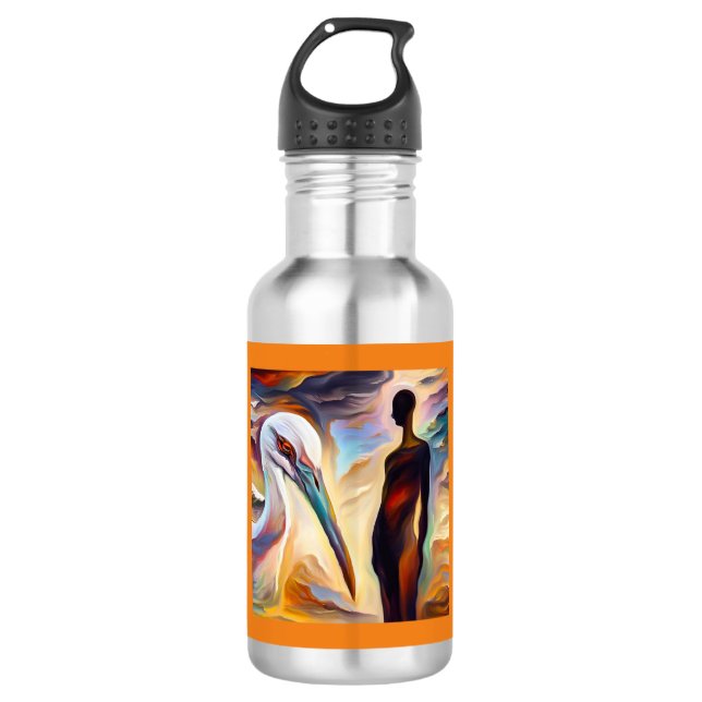 Spirit Animal Stork 2 Edelstahlflasche (Vorderseite)