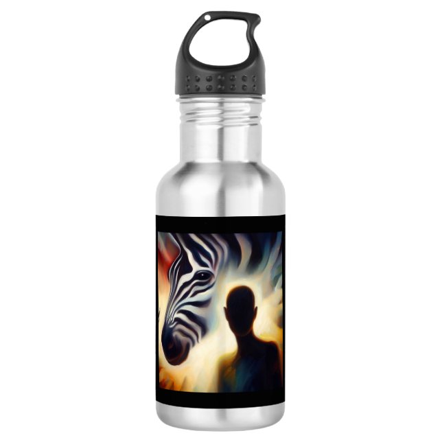 Spirit Animal Zebra 2 Edelstahlflasche (Vorderseite)