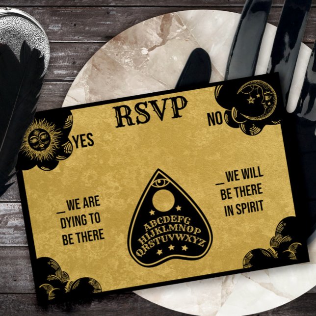 Spirit Board Gothic, Fall & Halloween-RSVP Mitteilungskarte (Von Creator hochgeladen)
