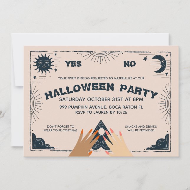 Spirit-Board-Halloween-Party Einladung (Vorderseite)