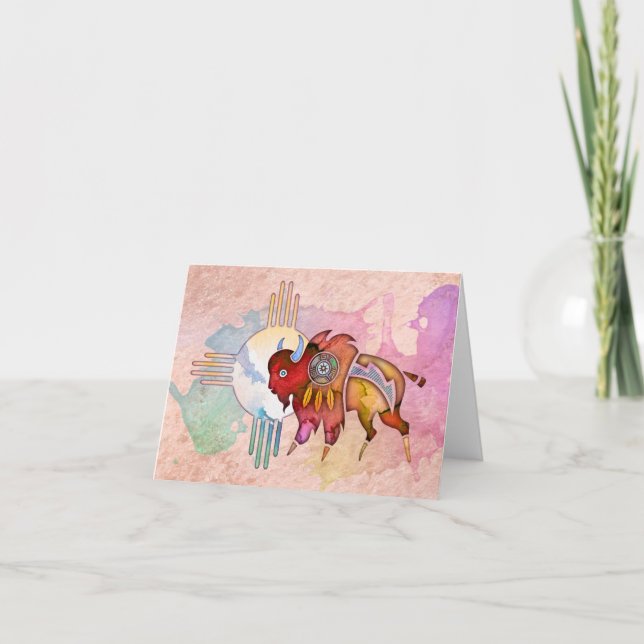 Spirit Buffalo Blank Notecard Karte (Vorderseite)