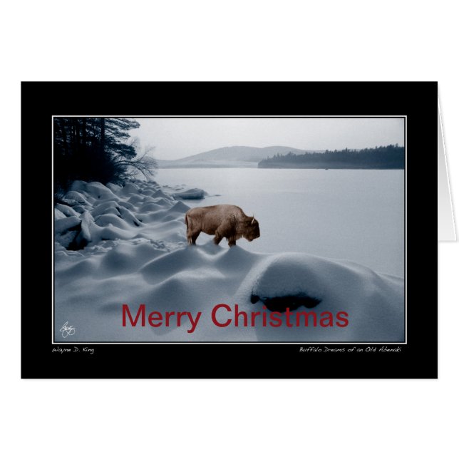 Spirit Buffalo Vor dem See - Weihnachtskarte (Vorderseite (Horizontal))