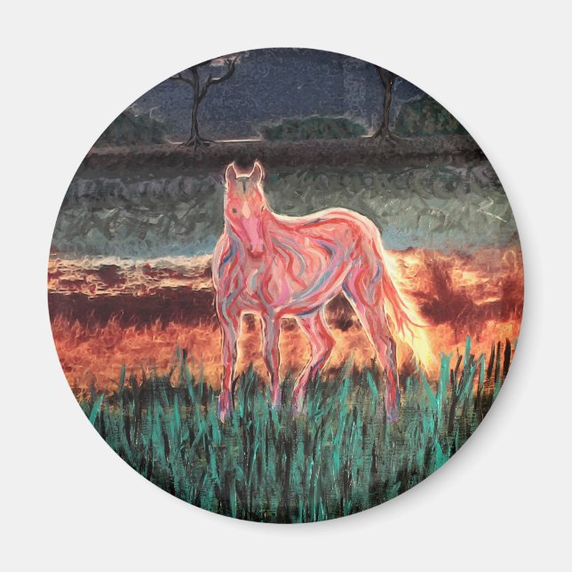 Spirit Dream Horse, gemalt Magnet (Vorne)