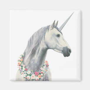 Spirit Einhorn mit Blume um Neck Magnet