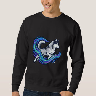 Spirit Husky Electric Blue Aura Grafik Sweatshirt