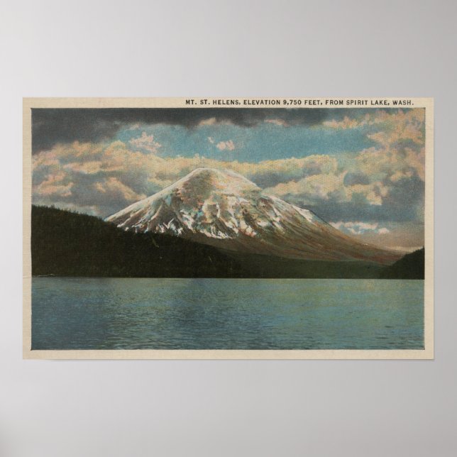 Spirit Lake, WA - Aussicht auf St. Helens Poster (Vorne)
