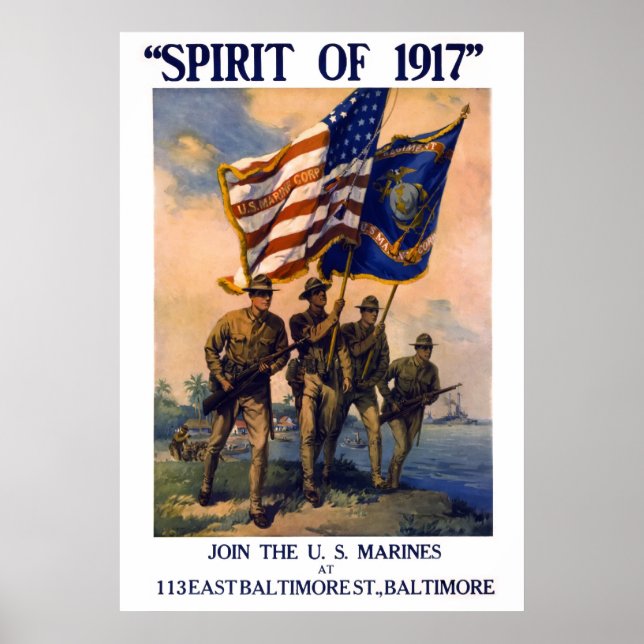 SPIRIT of 1917 U. S. MARINES Poster (Vorne)