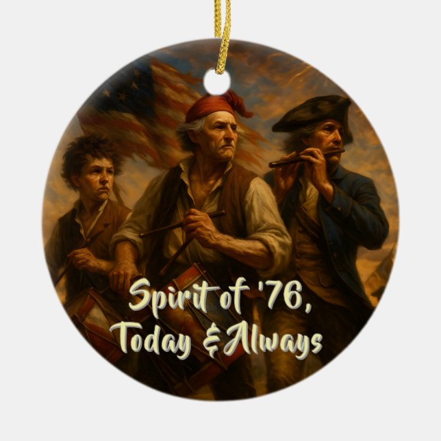 Spirit of ’76 Keepsake • 1776–2026 Personalizable! Keramik Ornament (Vorne)