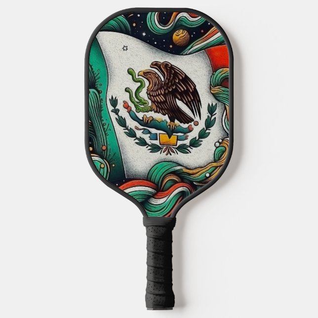 Spirit of Mexico Artistic Flag Pickleball Schläger (Vorderseite)