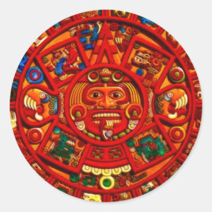 Spirit of Mexico & Peru, Mayan Incan Design Runder Aufkleber