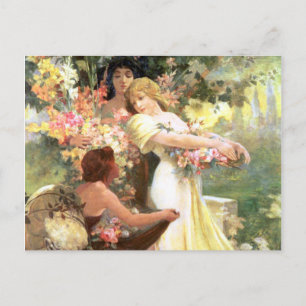 Spirit of Spring Carte postale nuptiale Art Nouvea