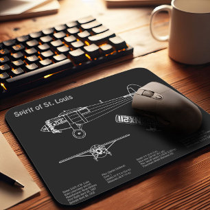 Spirit of St. Louis - Airplane Blueprint Plans PD Mousepad