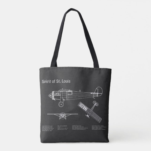 Spirit of St. Louis - Airplane Blueprint Plans PD Tasche (Rückseite)