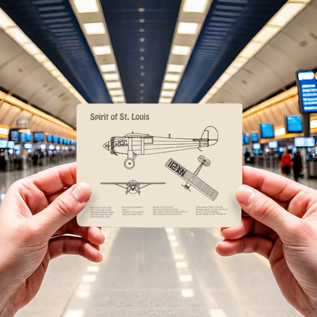 Spirit of St. Louis - Airplane Blueprint Plans SD Postkarte (Von Creator hochgeladen)