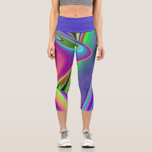 Spirit of Summer Breeze , Abstrakt 3D Rainbowart Capri Leggings