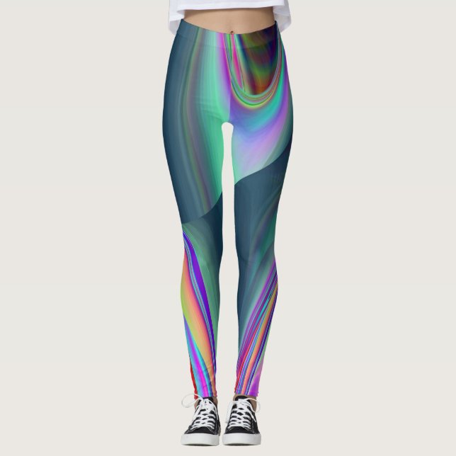 Spirit of Summer Breeze , Abstrakt 3D Rainbowart Leggings (Vorderseite)