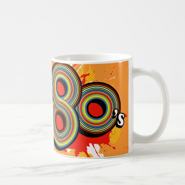"Spirit of the 80's" logo orange mug rétro (Droite)