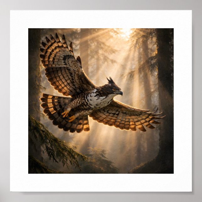Spirit of the Deep Forest – Mountain Hawk-Eagle Poster (Vorne)