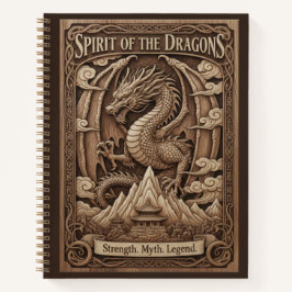 Spirit of the Dragons Mythic Wood Carved Journal Notizbuch