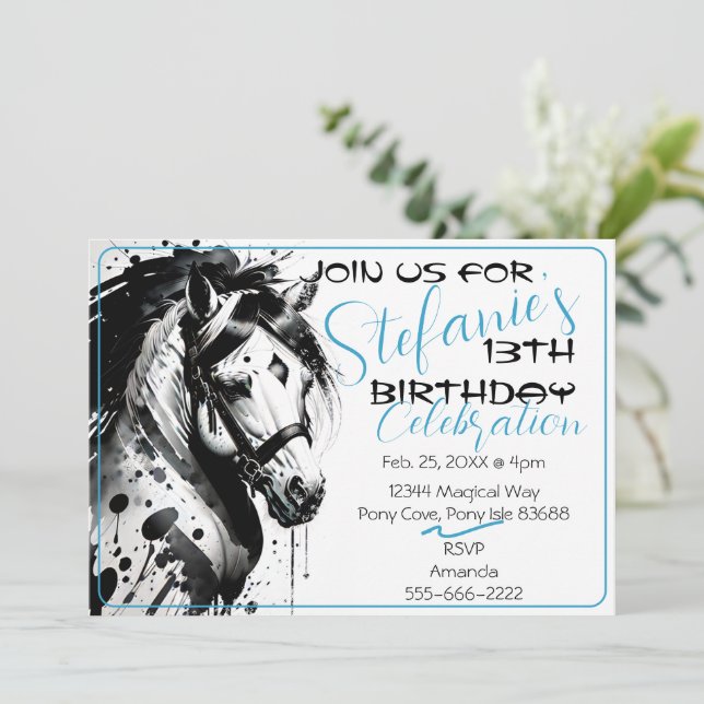 Spirit Pony 10 Anniversaire Invitation (Debout devant)