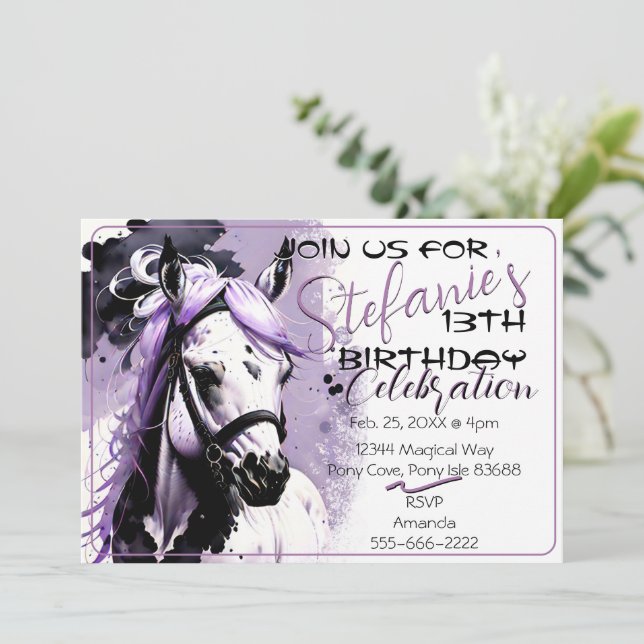 Spirit Pony 26 Anniversaire Invitation (Debout devant)