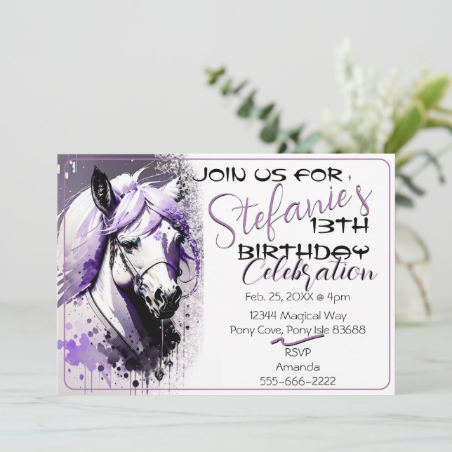 Spirit Pony 27 Einladung zum Geburtstag (Stehend Vorderseite)