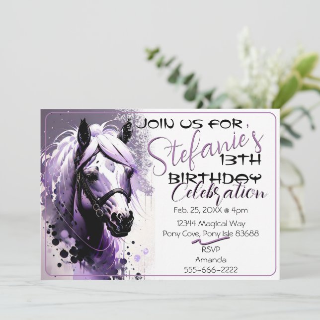 Spirit Pony 29 Einladung zum Geburtstag (Stehend Vorderseite)