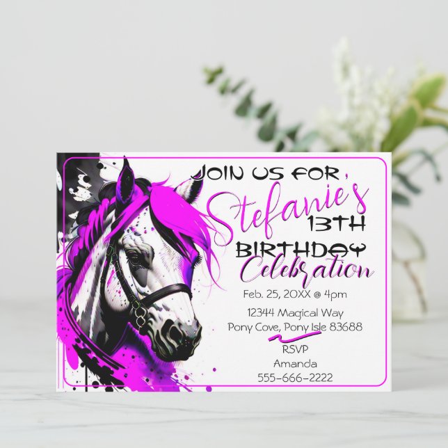 Spirit Pony 30 Einladung zum Geburtstag (Stehend Vorderseite)