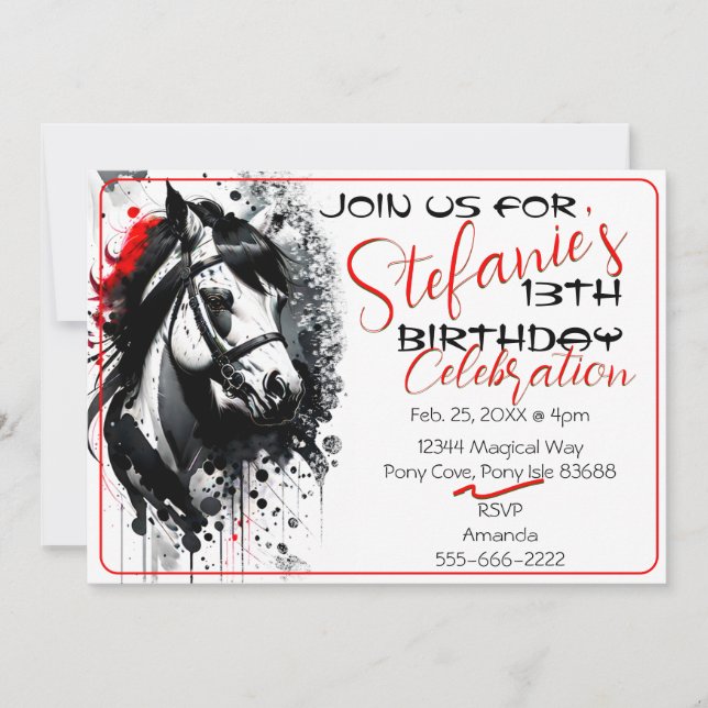 Spirit Pony 36 Invitation d'anniversaire (Devant)
