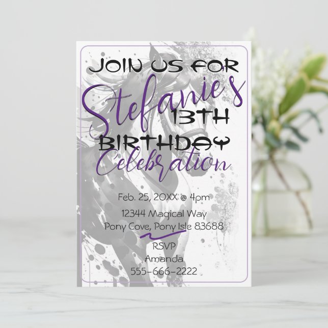 Spirit Pony 9 Anniversaire Invitation 2 (Debout devant)