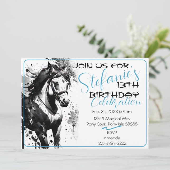 Spirit Pony 9 Invitation d'anniversaire (Debout devant)