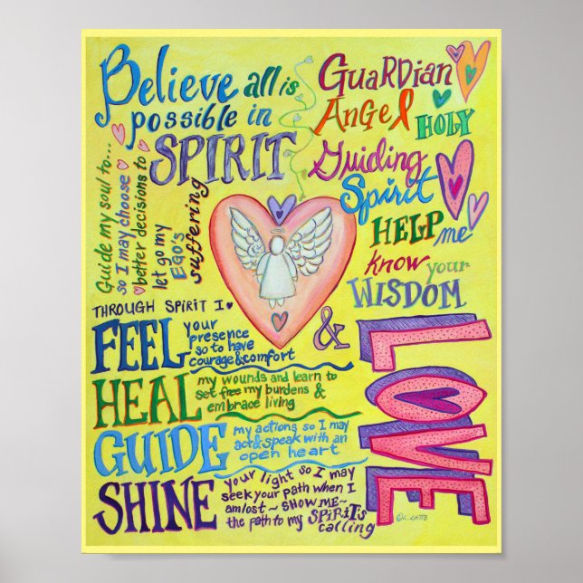 Spirit Prayer Inspirational Angel Poster Art Print (Vorne)