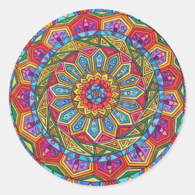 Spirit & Soul, Mandala #10 Runder Aufkleber (Vorderseite)
