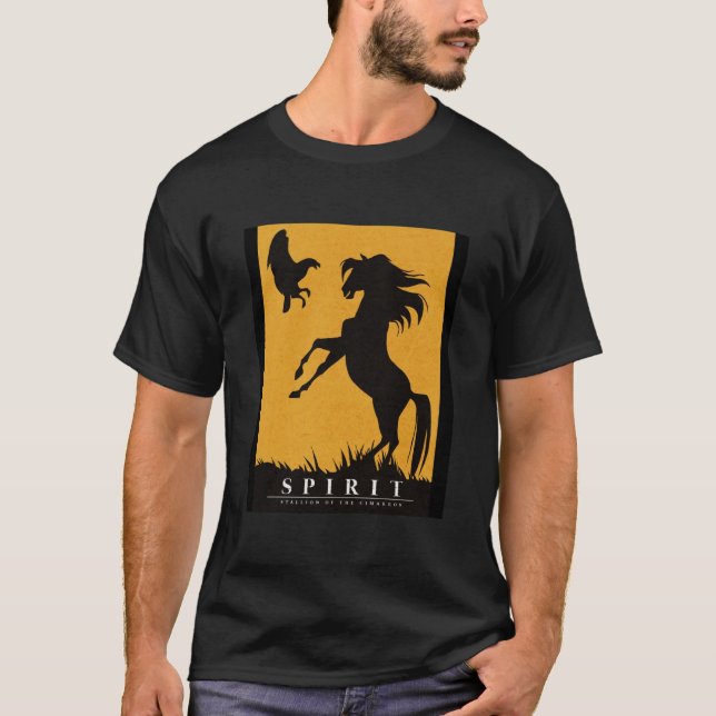 Spirit Stallion des Cimarron Minimalistisch Graphi T-Shirt (Vorderseite)