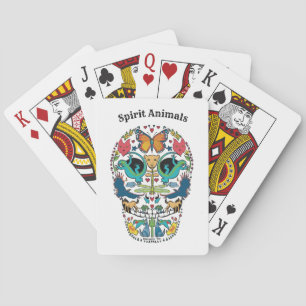 Spirit-Tier-Zucker-Schädel-Design auf Tarot-Karten Spielkarten