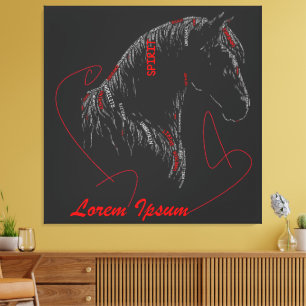 Spirit Unbroken   Pferd-Typografie-Kunst Leinwanddruck