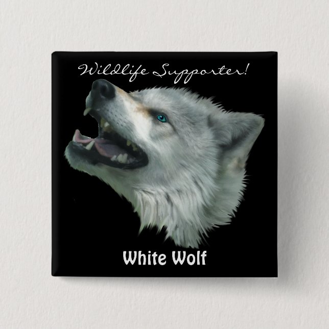 SPIRIT WOLF Gray Wolf Wild Animal Button (Vorderseite)