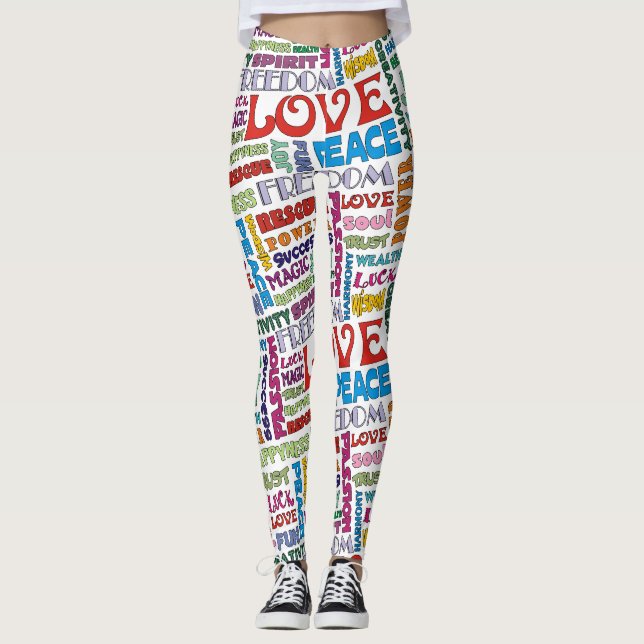 Spirit Words / Affirmation BLUME POWER Stil Leggings (Vorderseite)