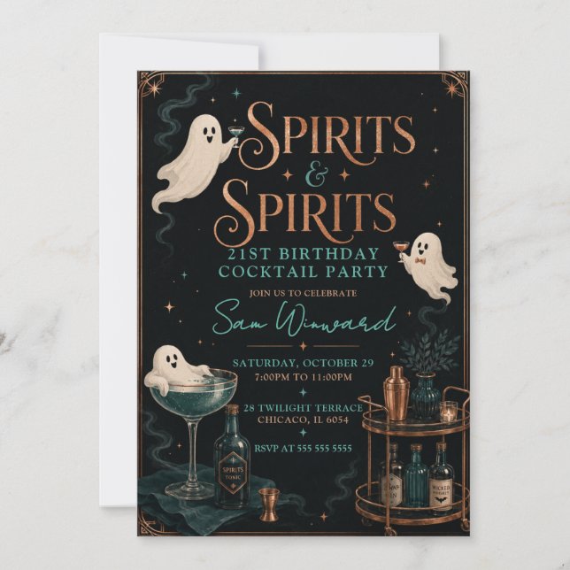 Spirits & Spirits 21. Geburtstagsfeier Einladung (Vorderseite)