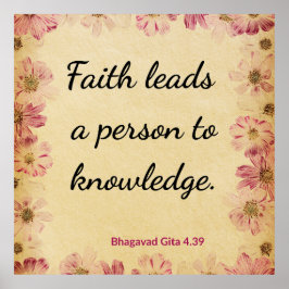 Spiritual Beige Pink Gita Knowledge Poster