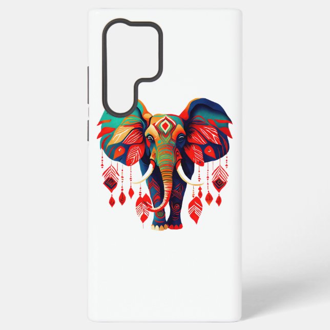 Spiritual Elephant with Red Feathers Samsung Galaxy Hülle (Rückseite)
